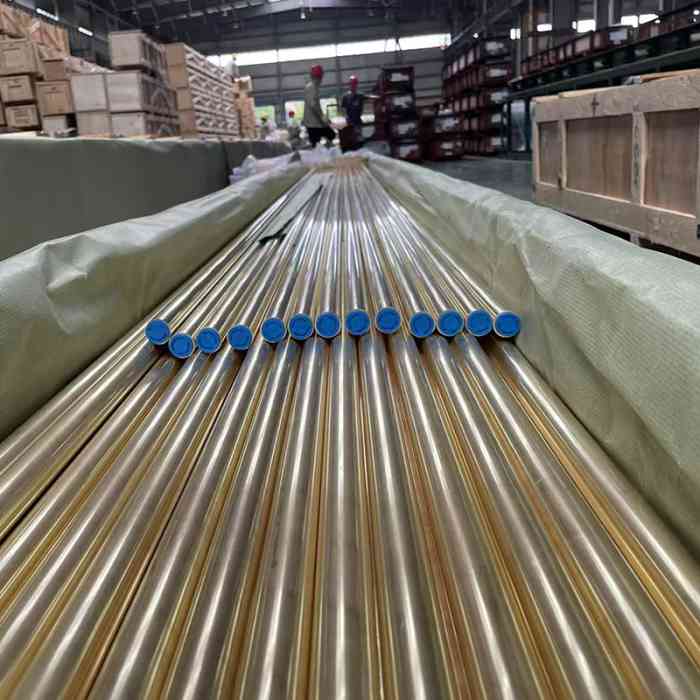 ASME SB135 C44300 ASTM B135 C44300 Admiralty Brass Condenser Tube High Pressure Resistance for Industrial Chiller Units